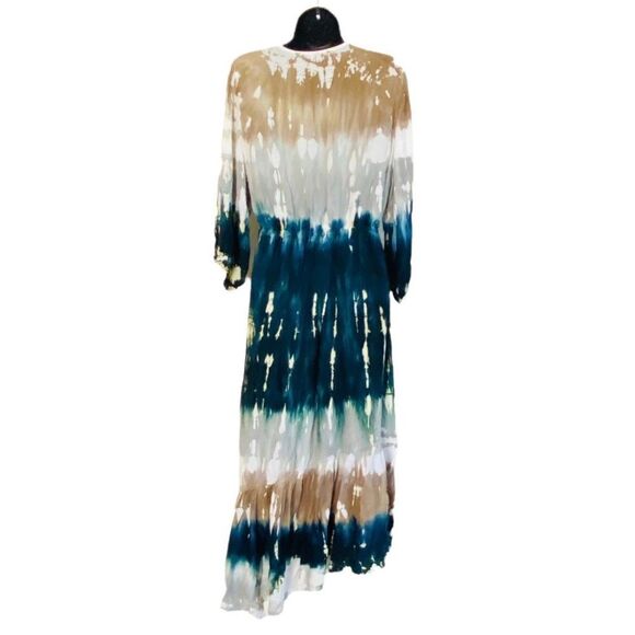 Young Fabulous & Broke Jillian Faux Wrap Asymmetrical Tie Dye MIDI Dress Sz M - Picture 6 of 12